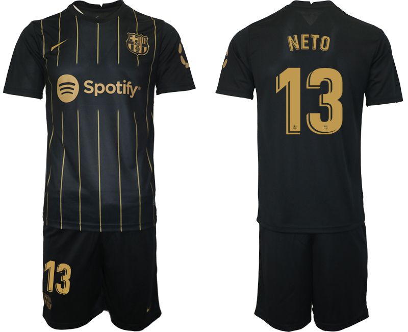 Men 2022-2023 Club Barcelona Black away #13 Soccer Jersey